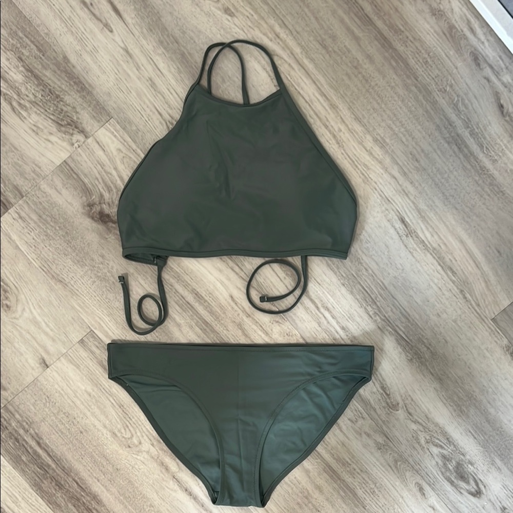 Olive Green Women's Swim Set